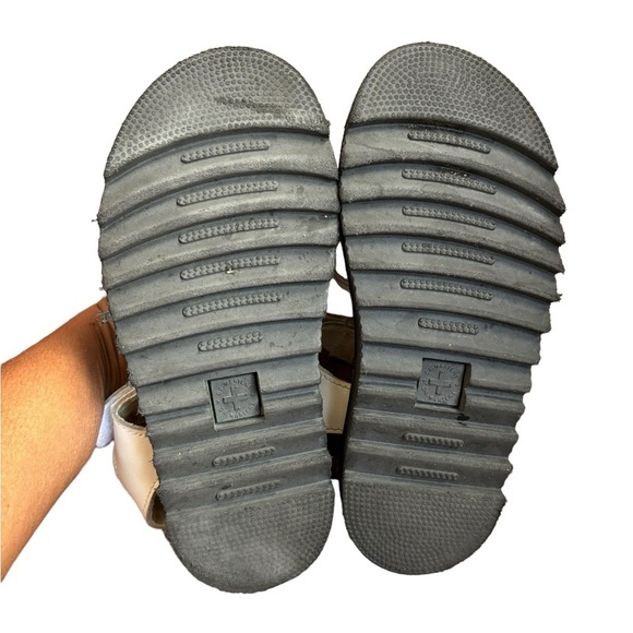 Dr. Martens JUNIOR VOSSIE LEATHER SANDALS US Size 1 EU 32 Hook & Loop White - Picture 5 of 13